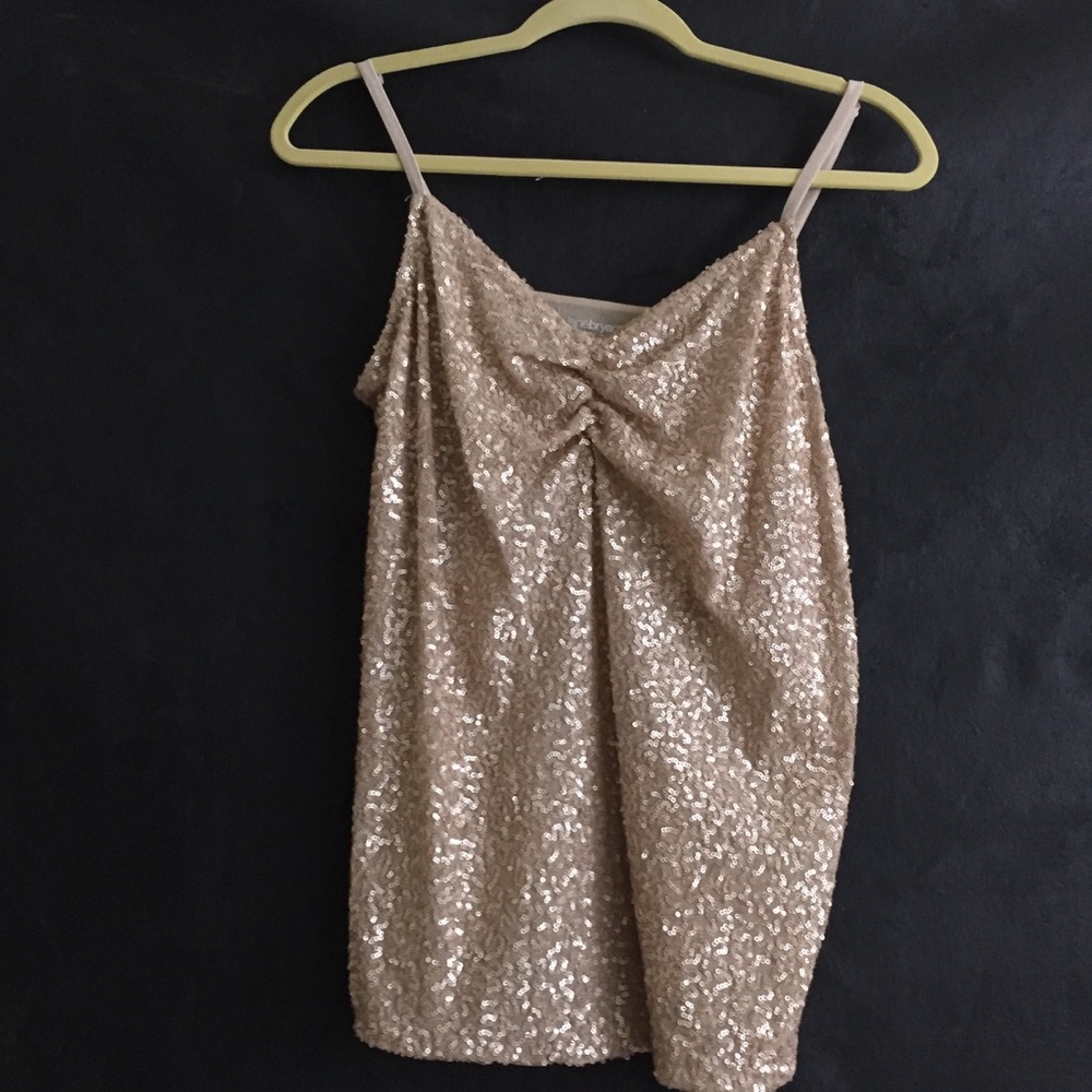 Gold sequined tank.